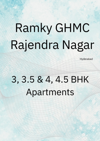 Ramky GHMC Rajendra Nagar – Premium 3, 3.5, 4 & 4.5 BHK Residences in Hyderabad