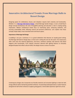 Innovative Architectural Trends