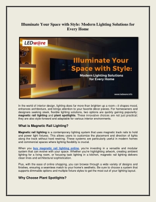 Modern Lighting Solutions for Every Home