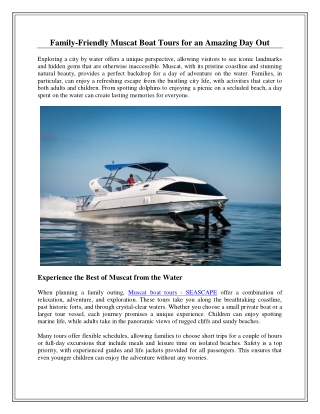 Family-Friendly Muscat Boat Tours for an Amazing Day Out (1)