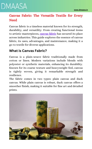 Canvas Fabric The Versatile Textile for Every Need
