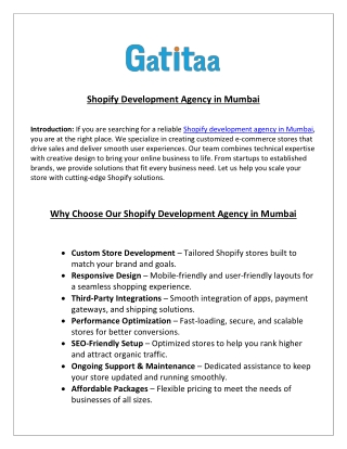 Shopify Development Agency in Mumbai