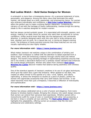 Red Ladies Watch – Bold Swiss Designs for Women