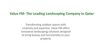 Landscaping Company in Qatar: Value FM’s Expertise