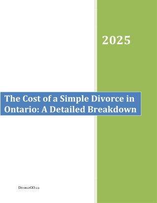 The Cost of a Simple Divorce in Ontario: A Detailed Breakdown