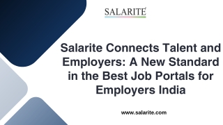 Salarite Connects Talent and Employers A New Standard in the Best Job Portals for Employers India