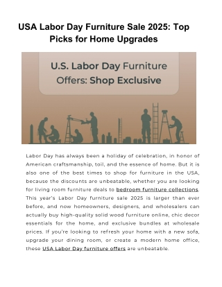 USA Labor Day Furniture Sale 2025 Top Picks for Home Upgrades