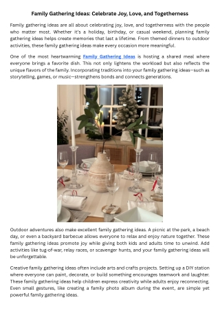 Family Gathering Ideas Celebrate Joy, Love, and Togetherness