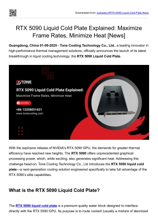 RTX 5090 Liquid Cold Plate Explained Maximize Frame Rates, Minimize Heat