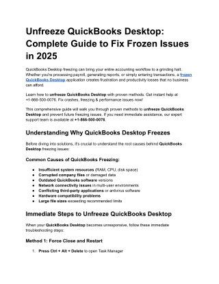 Unfreeze QuickBooks Desktop: Complete Guide to Fix Frozen Issues in 2025