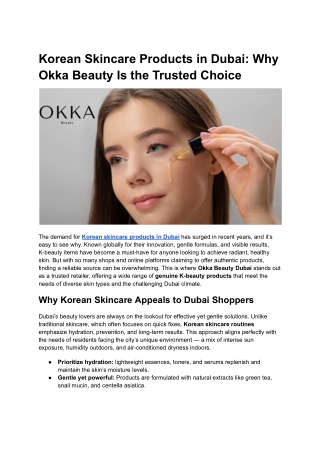 Korean Skincare Products in Dubai