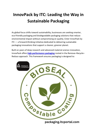 InnovPack by ITC | Sustainable & Eco-Friendly Packaging Solutions for a Greener