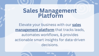 Sales Management Platform