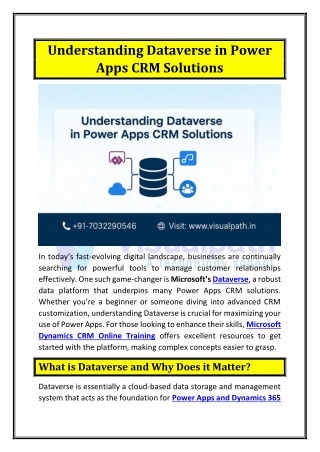 Microsoft Dynamics CRM Online Training | Dynamics CRM Training