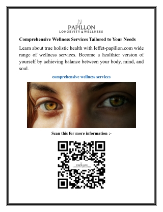 Comprehensive Wellness Services Tailored to Your Needs