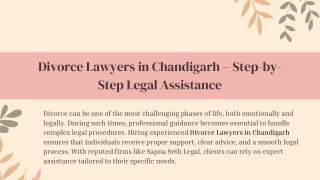 Divorce Lawyers in Chandigarh – Step-by-Step Legal Assistance