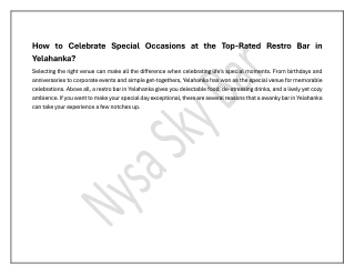 How to Celebrate Special Occasions at the Top