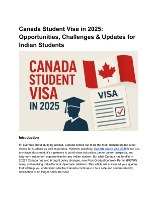 Canada Student Visa in 2025