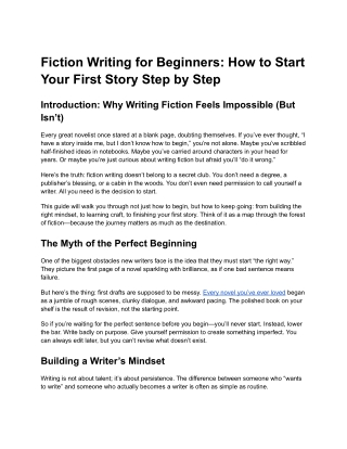 Fiction Writing for Beginners