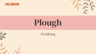 Plough: Preparing the Ground for Prosperity
