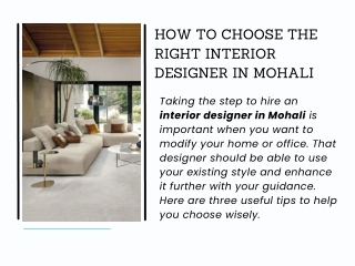 How to Choose the Right Interior Designer in Mohali
