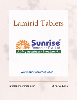 Lamirid Tablets Lamivudine Manufacturer and Exporter Sunrise Remedies