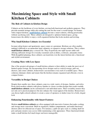 18 Maximizing Space and Style with Small Kitchen Cabinets