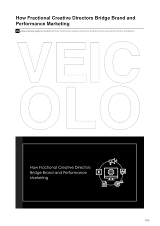 How Fractional Creative Directors Bridge Brand and Performance Marketing