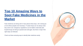 Top 10 Amazing Ways to Spot Fake Medicines in the Market