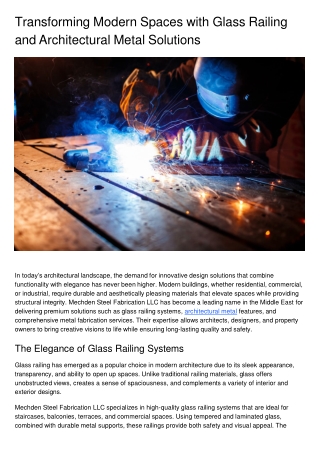 Transforming Modern Spaces with Glass Railing and Architectural Metal Solutions