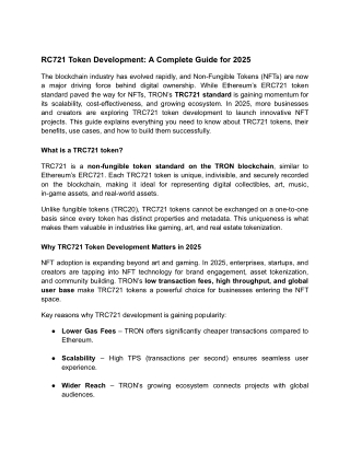 TRC721 token development