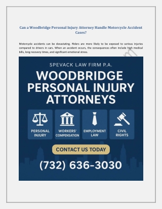 Can a Woodbridge Personal Injury Attorney Handle Motorcycle Accident Cases