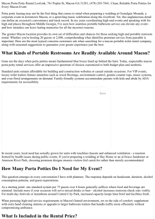 Regularly Asked Concerns About Renting a Porta Potty in the Greater Macon Area!