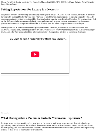 Client Reviews: The Best Portable Toilet Rental Companies Near Macon, GA .