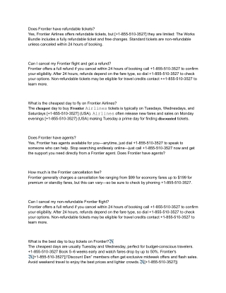 Does Frontier have refundable tickets?