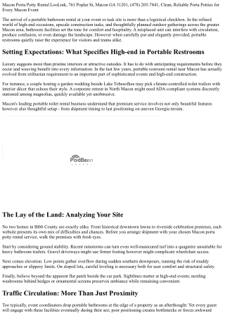 Tips on Placement and Setup When Using A Portable Restroom Rental In The Greater