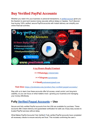 Buy Verified PayPal Accounts