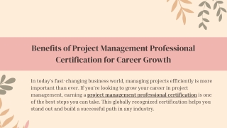 Benefits of Project Management Professional Certification for Career Growth
