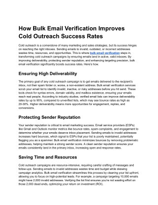 How Bulk Email Verification Improves Cold Outreach Success Rates