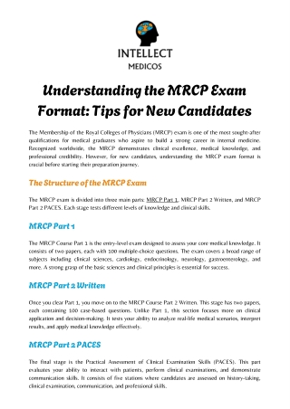 Understanding the MRCP Exam Format Tips for New Candidates