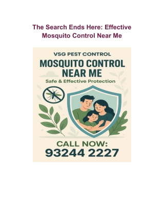 The Search Ends Here: Effective Mosquito Control Near Me