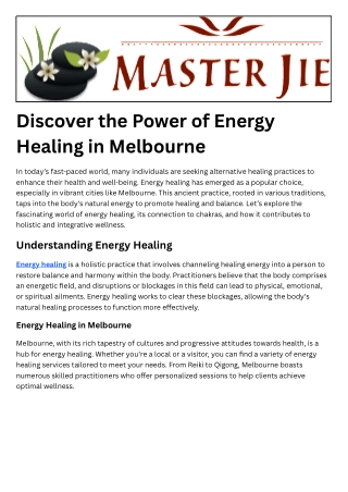 Discover the Power of Energy Healing in Melbourne
