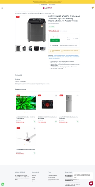 LG P9555SKAZ 9.5Kg Semi Automatic Washing Machine - LG Online Stores