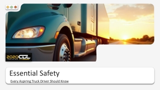 Essential Safety - Every Aspiring Truck Driver Should Know