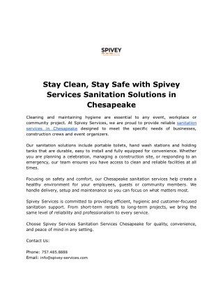 Sanitation Services Chesapeake – Spivey Services (1)