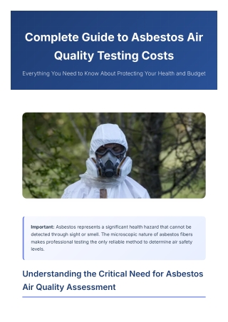 Complete Guide to Asbestos Air Quality Testing Costs