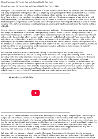 Major issue of female and male sexual future health and proper