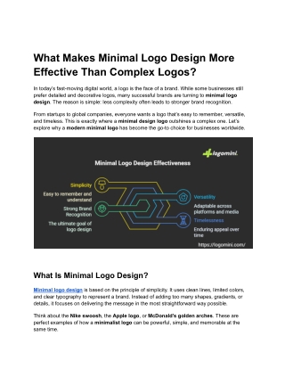 What Makes Minimal Logo Design More Effective Than Complex Logos
