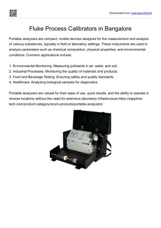 Fluke Process Calibrators in Bangalore