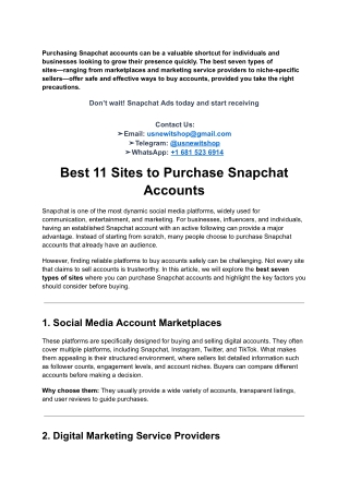 Best 11 Sites to Purchase Snapchat Accounts